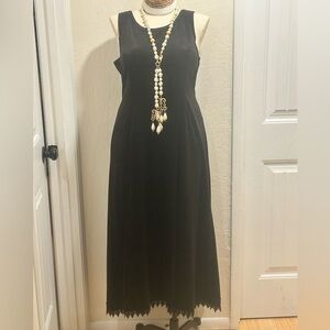 Coldwater Creek Black Velour Sleeveless Maxi Dress
